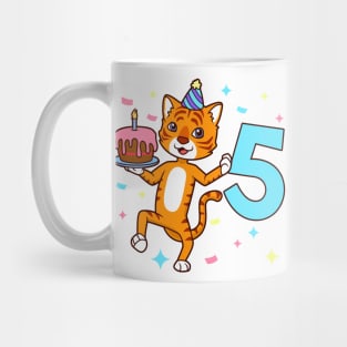 I am 5 with tiger - boy birthday 5 years old Mug